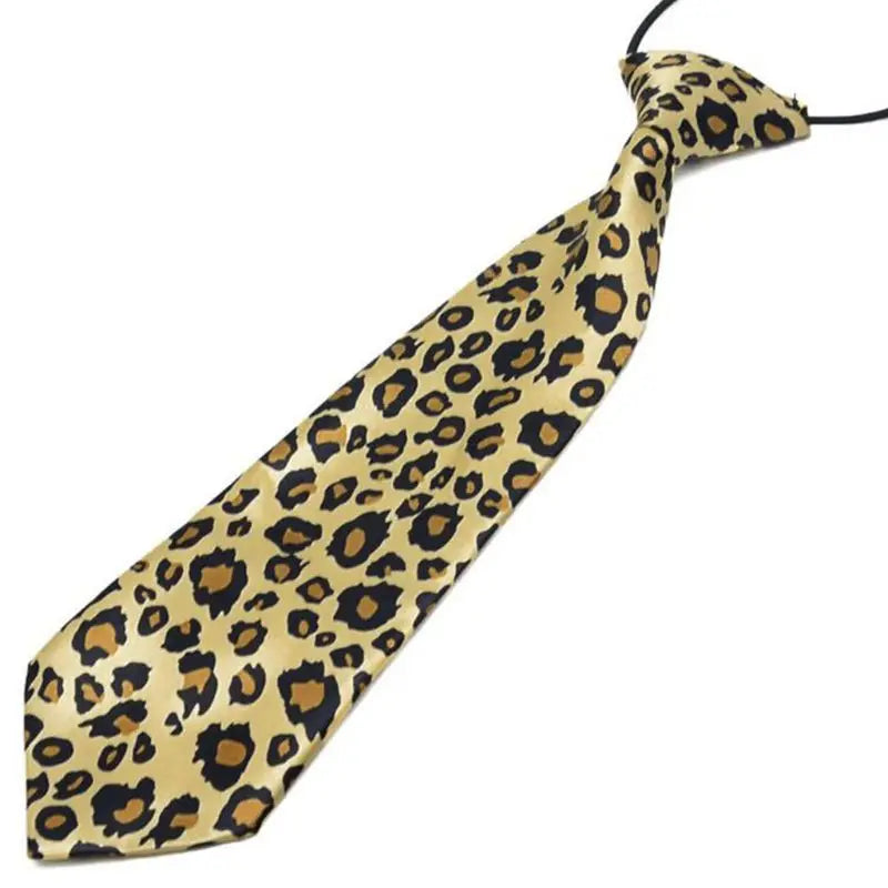 Pre-Tied Elastic Necktie Rainbow Stripes Leopard Apple Print Boys Kids Imitation Silk Ties Stage Performance Party Costume
