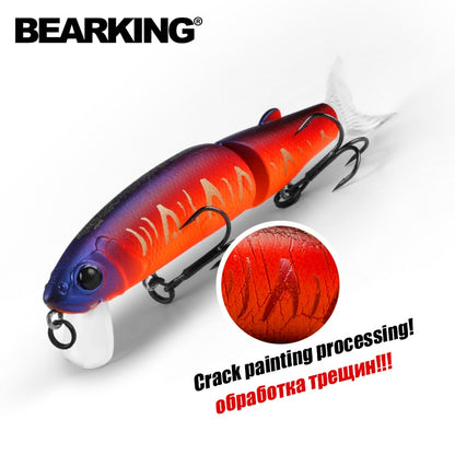 Bearking 11.3cm 13.7g  Hot Fishing Lure Minnow Quality Professional Bait Swim Bait Jointed Bait Equipped Black or White Hook