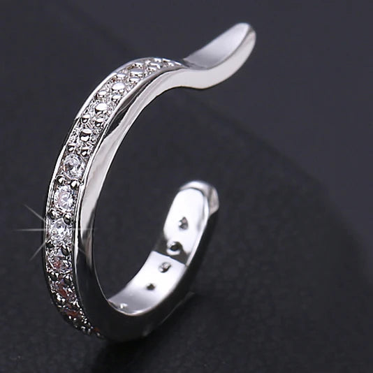 Fashion Drop Water Clip Earrings Jewelry Zirconia Crystal Jackets Jewelry Cuff Earrings for Women Boucle d'Oreille Aros AE230