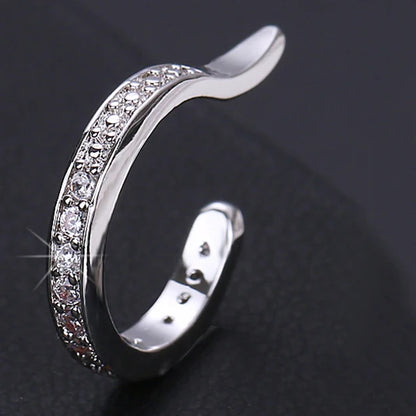 Fashion Drop Water Clip Earrings Jewelry Zirconia Crystal Jackets Jewelry Cuff Earrings for Women Boucle d'Oreille Aros AE230