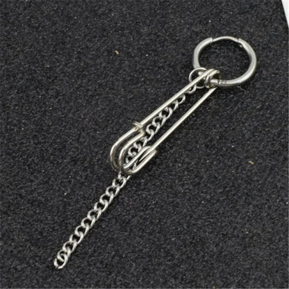 SOHOT Hot Dangle Long Tassel Unisex Hoop Earrings Punk Metal Jewelry Brincos Silver Color Star Cross Pendant Exaggerate Design