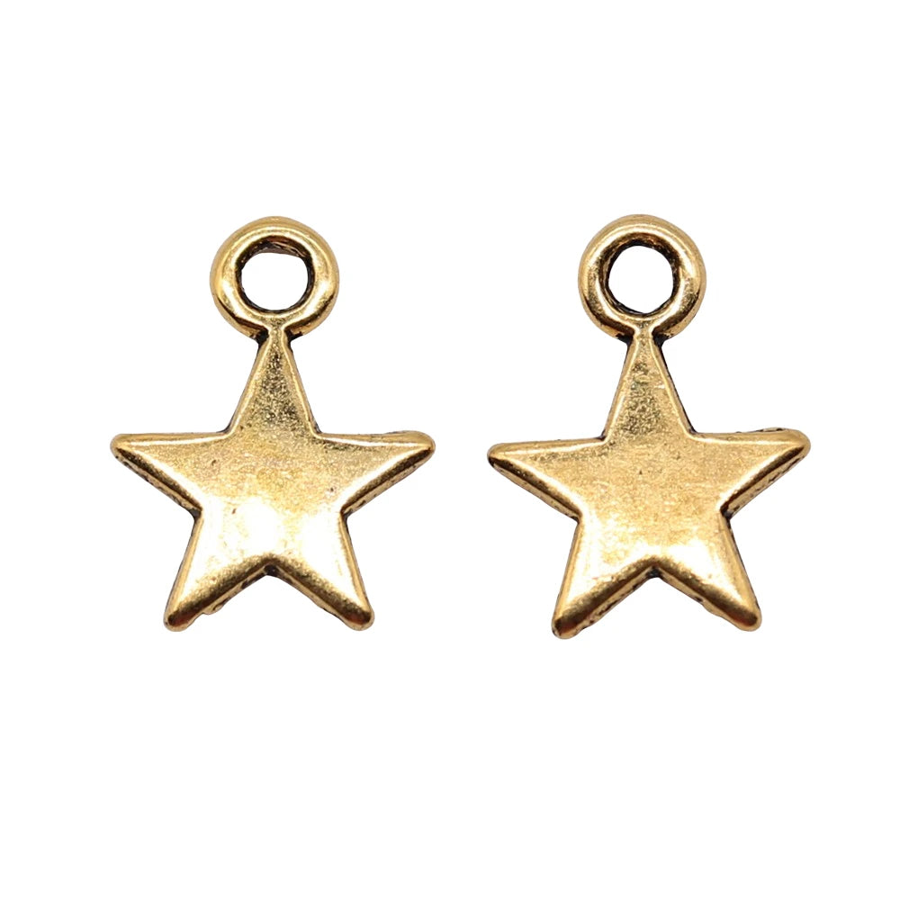 WYSIWYG 40pcs 11x8mm 3 Colors Tiny Star Charm Star Pendant for Jewelry Making