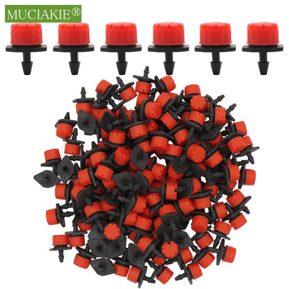 MUCIAKIE 30-1000pcs Adjustable Irrigation Misting Micro Flow Dripper Drip Head 1/4'' Hose Garden Sprinklers Garden Watering Tool