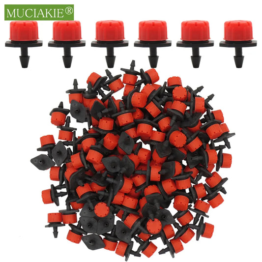 MUCIAKIE 30-1000pcs Adjustable Irrigation Misting Micro Flow Dripper Drip Head 1/4'' Hose Garden Sprinklers Garden Watering Tool