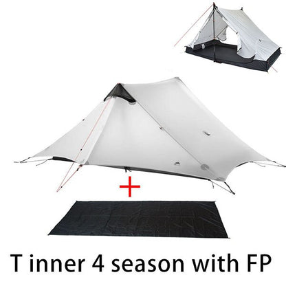2023 T Zipper Inner Open Version LanShan 2 Two Person No-See-Um Light Weight 3 Seasons/4 Seasons 15D Silnylon Rodless Tent