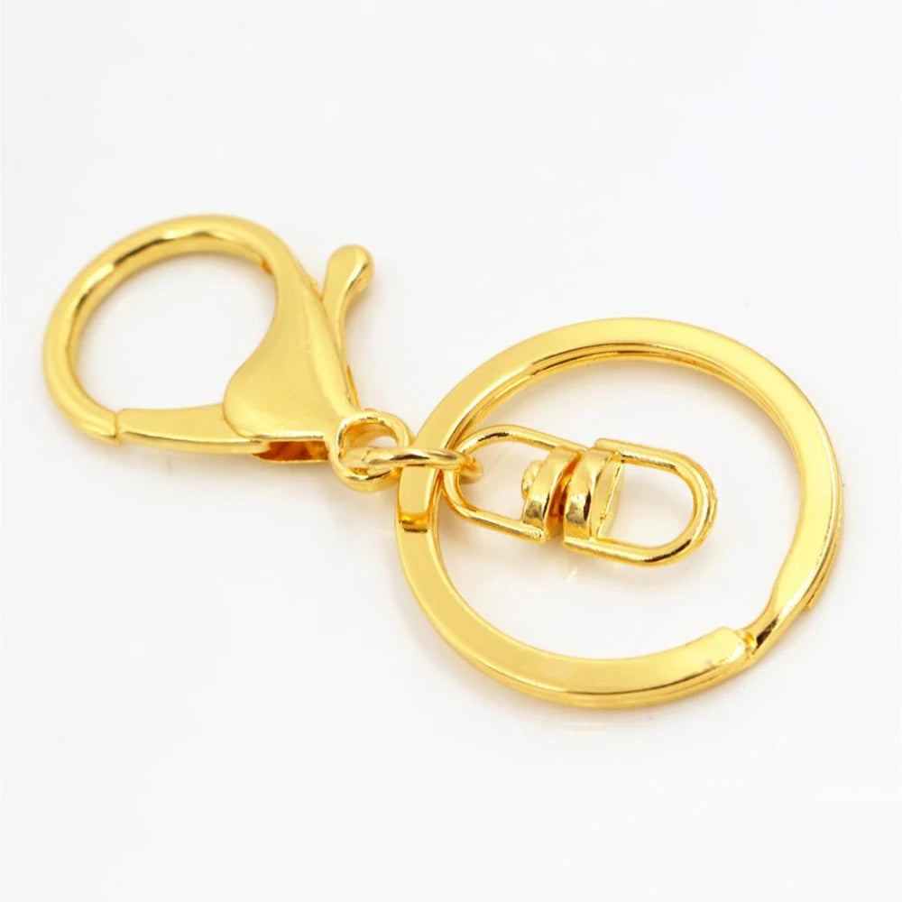 5pcs/Lot 30mm Key Ring Long 70mm Popular Classic 11 Colors Plated Lobster Clasp Key Hook Chain Jewelry Making for Keychain
