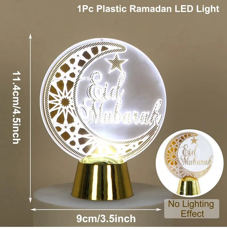 Eid Mubarak Moon Star Light Decor Islam Ramadan Decorations for Home 2024 Islamic Muslim Party Ramadan Kareem Eid Al-Adha