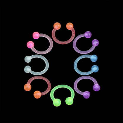 10pcs/20pcs  Luminous Acrylic Tongue Ring for Women Ear Septum Nipple Piercing Bar Bell Navel Lip Eyebrow Piercing Body Jewelry