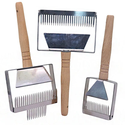Beekeeping Equipment Uncapping Scraper Honey Honeycomb Scraper Wooden Handle Tool Uncapping Fork Beekeeping