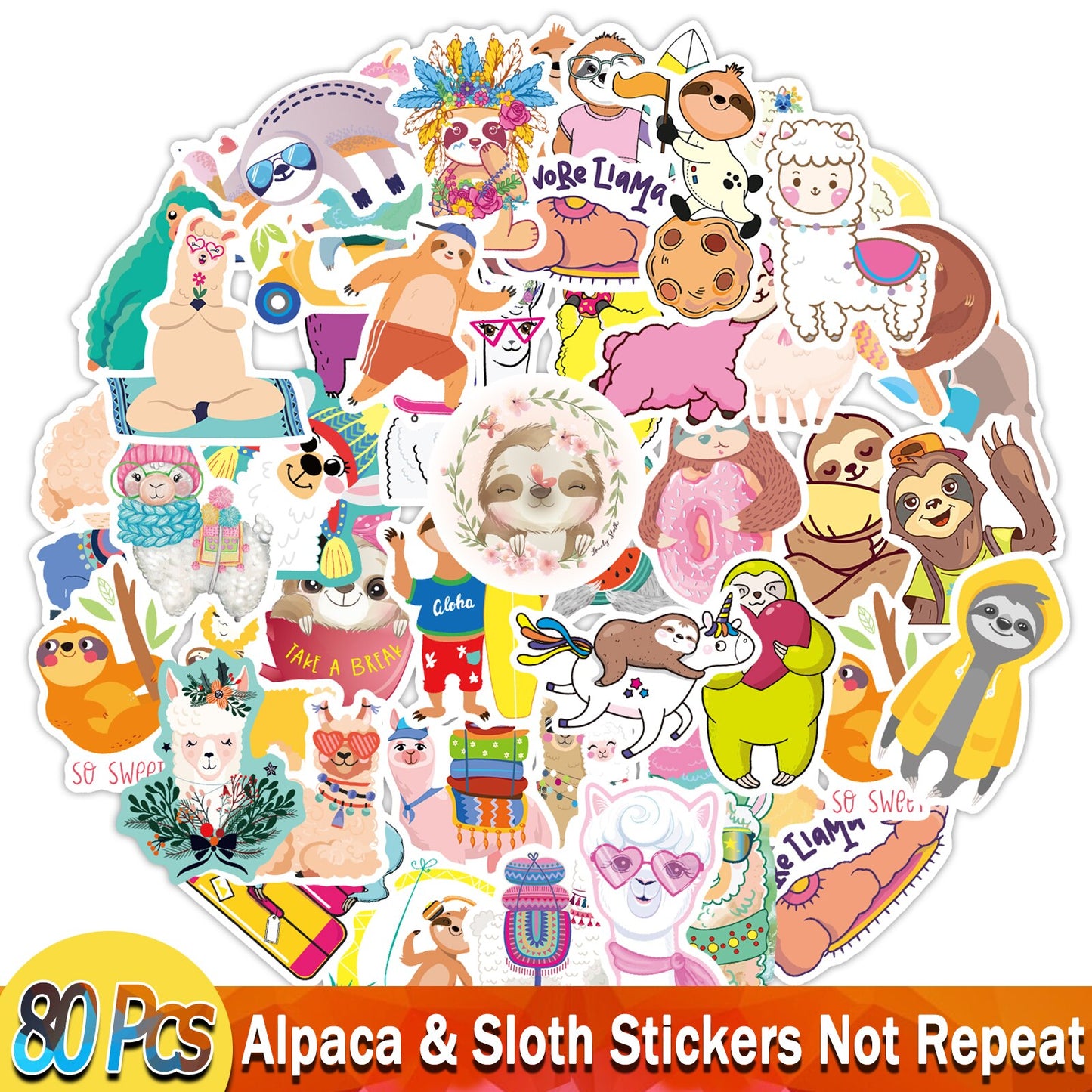 Anime Stickers for Unicorn Cartoon Animals Dogs Cats Graffiti Sticker on Skateboard Laptop Bike Car Guitar Phone Decals Pack