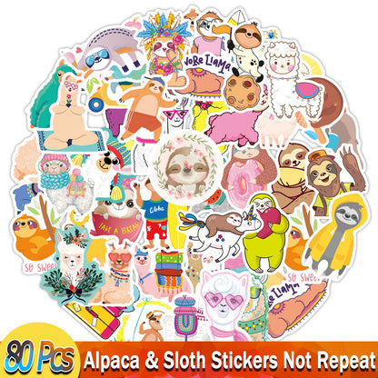 Anime Stickers for Unicorn Cartoon Animals Dogs Cats Graffiti Sticker on Skateboard Laptop Bike Car Guitar Phone Decals Pack