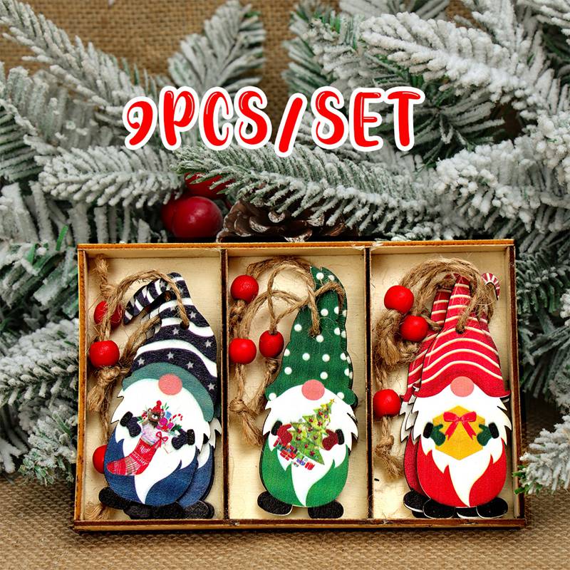 Wooden Christmas Pendant Merry Christmas Decor for Home 2023 Navidad Ornaments C