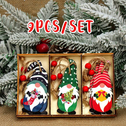 Wooden Christmas Pendant Merry Christmas Decor for Home 2023 Navidad Ornaments C