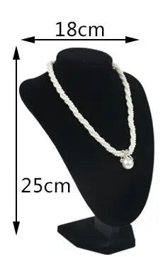 Model Bust Show Exhibitor 6 Options Black Velvet Jewelry Display Necklace Pendants Mannequin Jewelry Stand Organizer
