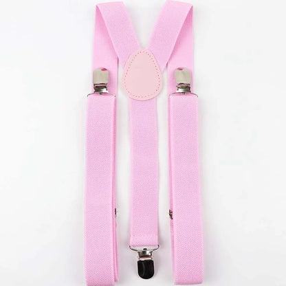 Solid Color Man's Belt Men Women Suspenders Polyester Y-Back Braces Adjustable Elastic