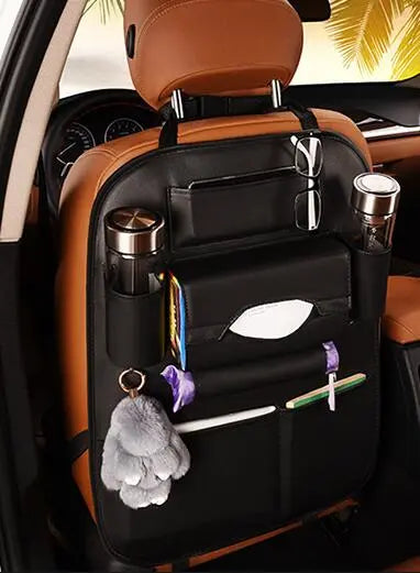 2022 New Car Seat Back Storage Organizer Bag Universal PU Leather Multifunction Storage Box Stowing Tidying Pocket Auto Styling