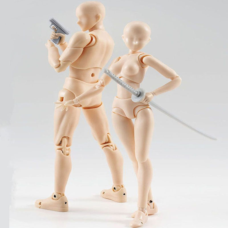 14cm Artist Art Painting Anime Figure SHF Sketch Draw Male Female Movable Body Chan Joint Action Figure Toy Model Draw Mannequin