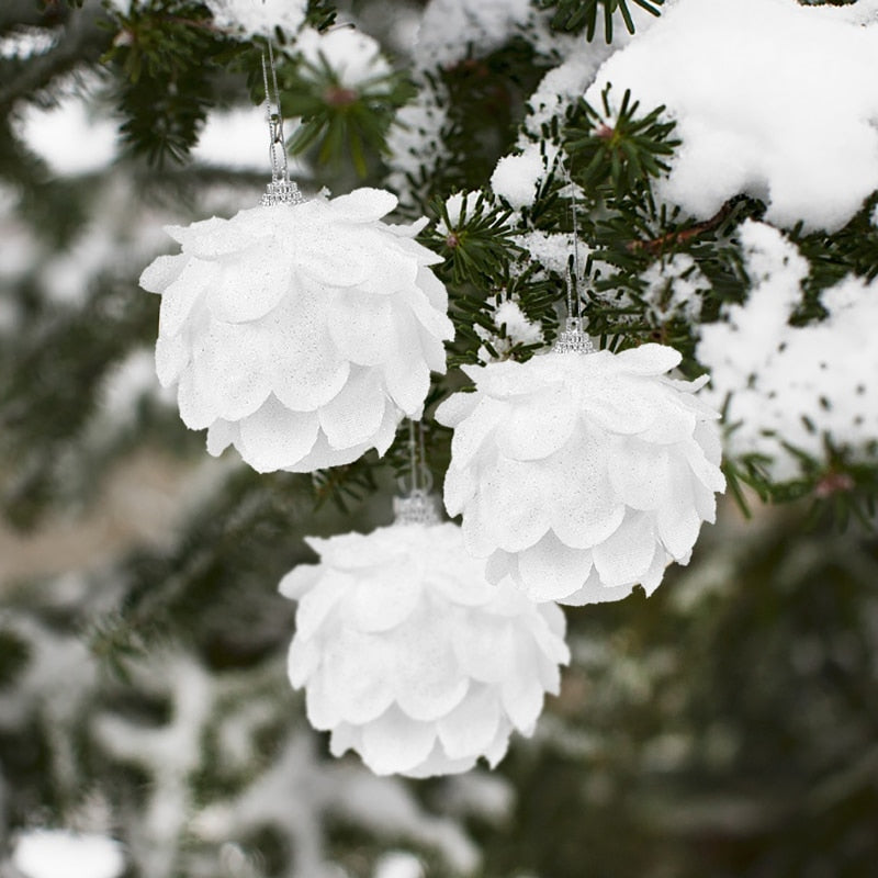 10/8/6cm Shatterproof White Foam Christmas Balls for Xmas Tree Decor Christmas Ornament Christmas Tree Decorations