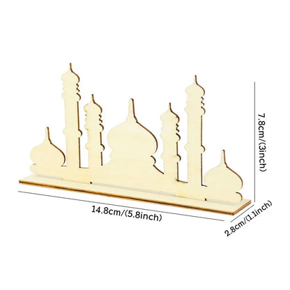 Eid Mubarak Wooden Ornament Ramadan Decorations for Home Islamic Muslim Party Supplies Eid Al Adha Favor Ramadan Kareem