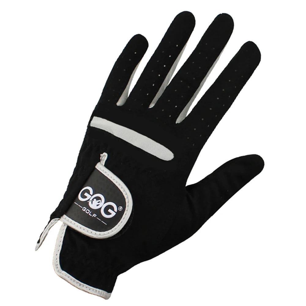 1 Pcs Mens Golf Glove Micro Soft Fiber Color Black Golf Gloves Men Left/Right Hand Non-Slip Drop Ship