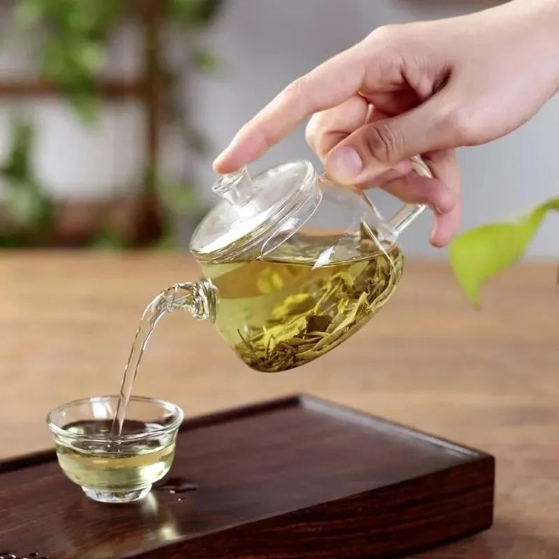 200ML Transparent Glass Teapot Water Jug Heat-Resistant Clear Kung Fu Tea Pot De