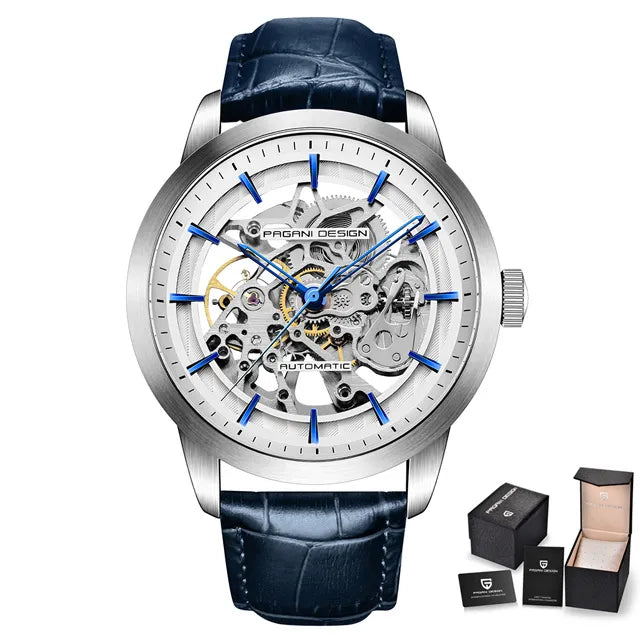 PAGANI DESIGN Brand 2019 Skeleton Hollow Leather Men's Wrist Watches Luxury Mechanical Male Clock New Relogio Masculino