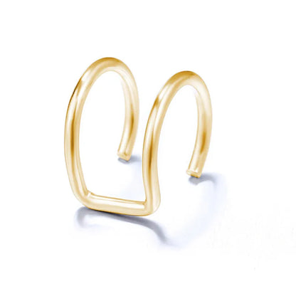 5Pcs/Set Stainless Steel C Shape Cross Clip Ear Cuffs Leaf Ear Clip Earrings for Women No Piercing Fake Cartilage Earring