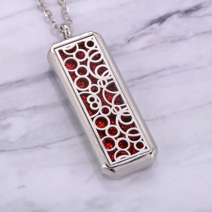New Square Aromatherapy Necklace Stainless Steel Open Perfume Locket Essential Oils Diffuser Necklace Aroma Jewelry