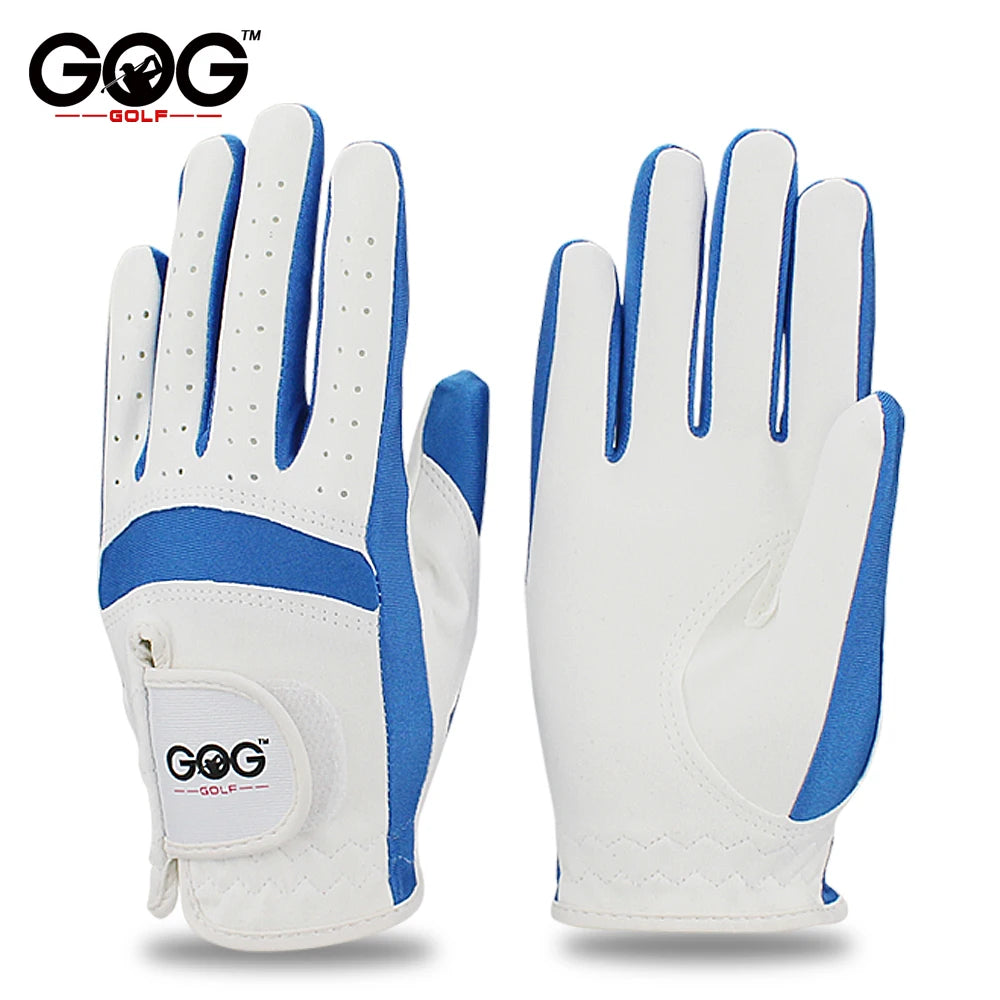 1 Pair Golf Gloves for Kids Left Hand Right Hand Glove Breathable Soft Fabric Blue Pink Child Golf Glove
