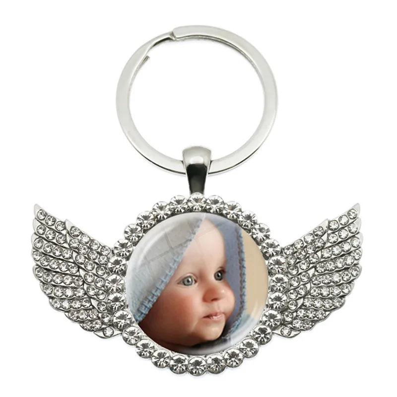 Personalized Custom Keychain Photo Mum Dad Baby Children Grandpa Parents Custom Designed Photo for Family Anniversary