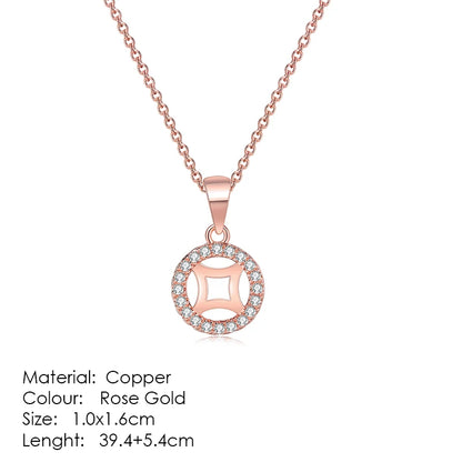 ZHOUYANG Pendant Necklaces Jewelry for Women Rose Gold Color Chain Jewellery Heart Necklace Cubic Zirconia N388