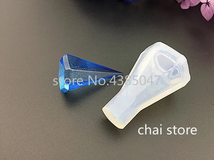 1PC Transparent Manual Three Cubic Resin Molds Pendant DIY Silicone Mold Dried Flower Jewelry Tools Accessories