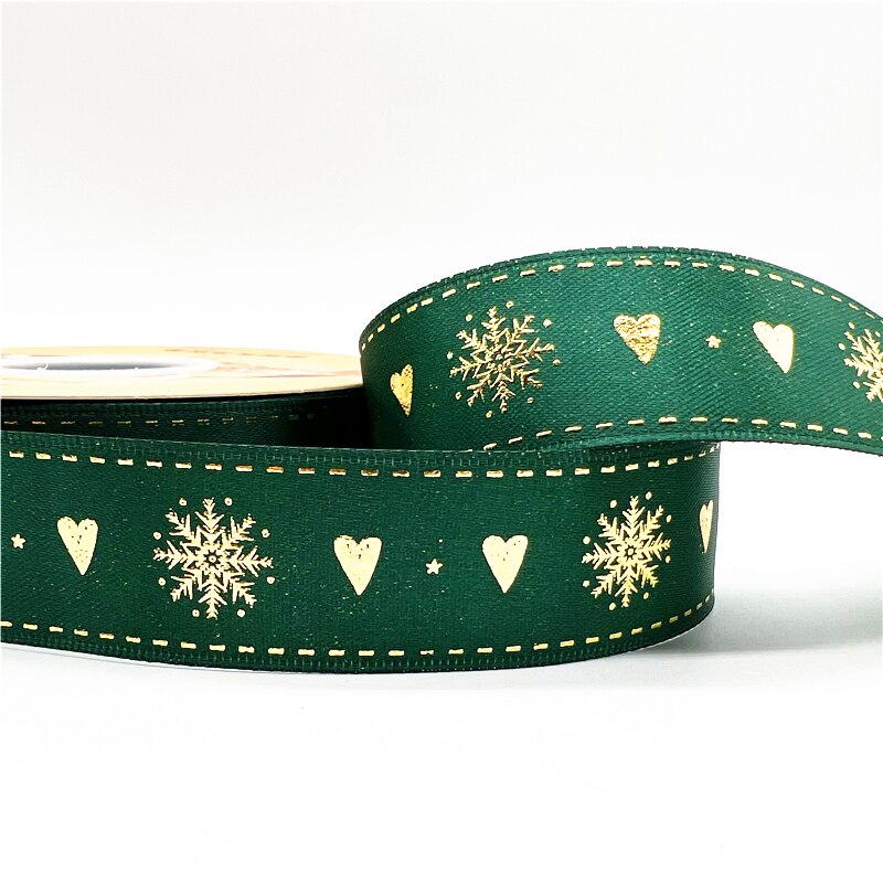 5yards 1inch 25mm Christmas Ribbon Printed Christmas Polyester Ribbon for Handmade Design Christmas Decoration