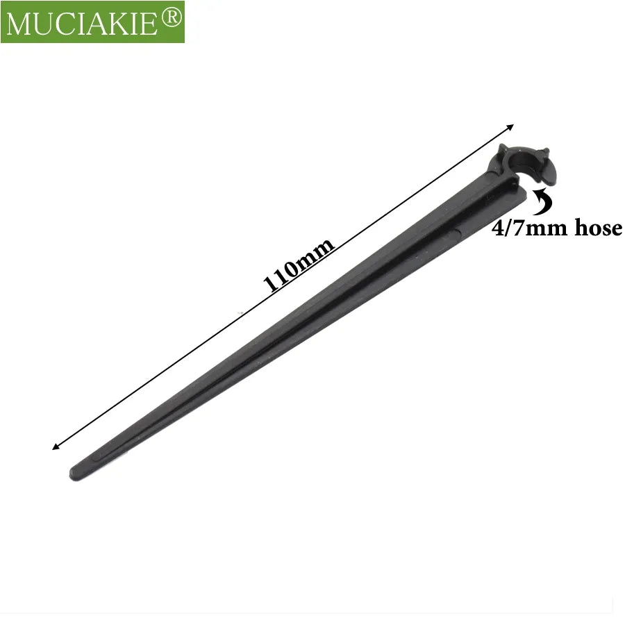 MUCIAKIE 11cm 20cm 1/4'' Fixed Stake Support Holder PVC Hose Drip for 4/7mm Watering Flowerpot Fitting Irrigation Home Garden