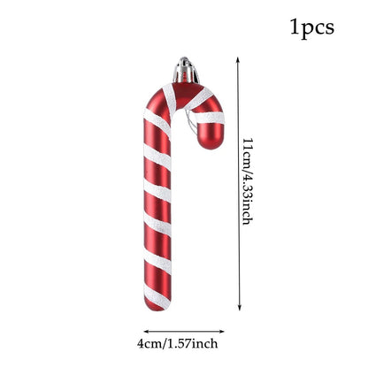 Multi Size Red and White Christmas Candy Canes Christmas Balls Christmas Tree Pendant Family Christmas Decoration New Year