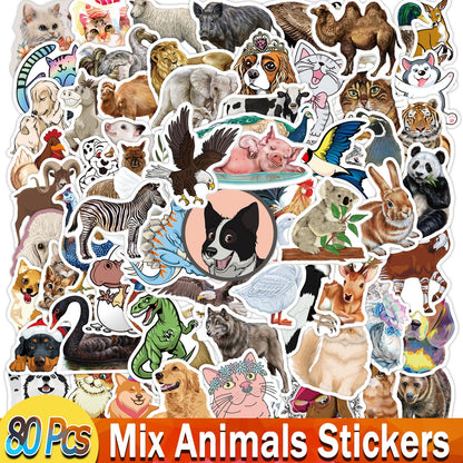 YAMIOW Anime Stickers Cartoon Animals Neon Light Butterfly Dogs Style Skateboard Sticker for Laptop Car Luggage Bicycle Guitar