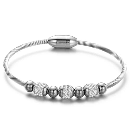 Drop Shipping Fashion Woman Bracelet and Bangles With Magnetic Clasp Women Stainless Steel Bracelet Bangles Jewelry