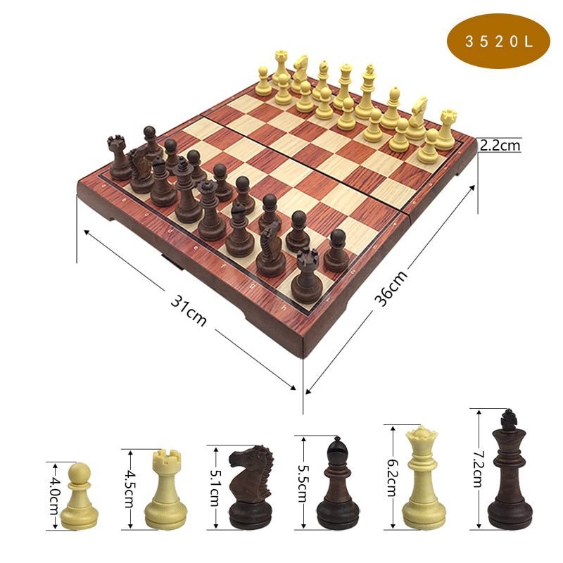 High-Grade Chess Plastic Folded Board International Magnetic Chess Set Exquisite Chess Puzzle Games Board Game Yernea