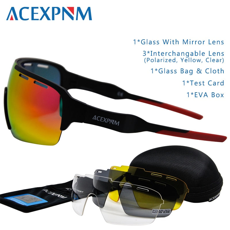 Brand New 2019 Polarized Cycling Glasses Outdoor Sports Cycling Goggles Mountain Bike Cycling Eyewear Sunglasses 4 Lens