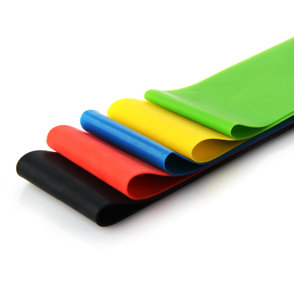 Yoga Resistance Bands 5 Colors Resistance Loop Stretching Pilates Fitness Equipment Gym Home Sport Training Workout (5lb- 25lb)