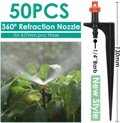 KESLA Garden Watering Drip Irrigation Adjustable Sprinkler 360 Degree Dripper Inserting Ground Fit 4/7mm Hose Greenhouses Yard