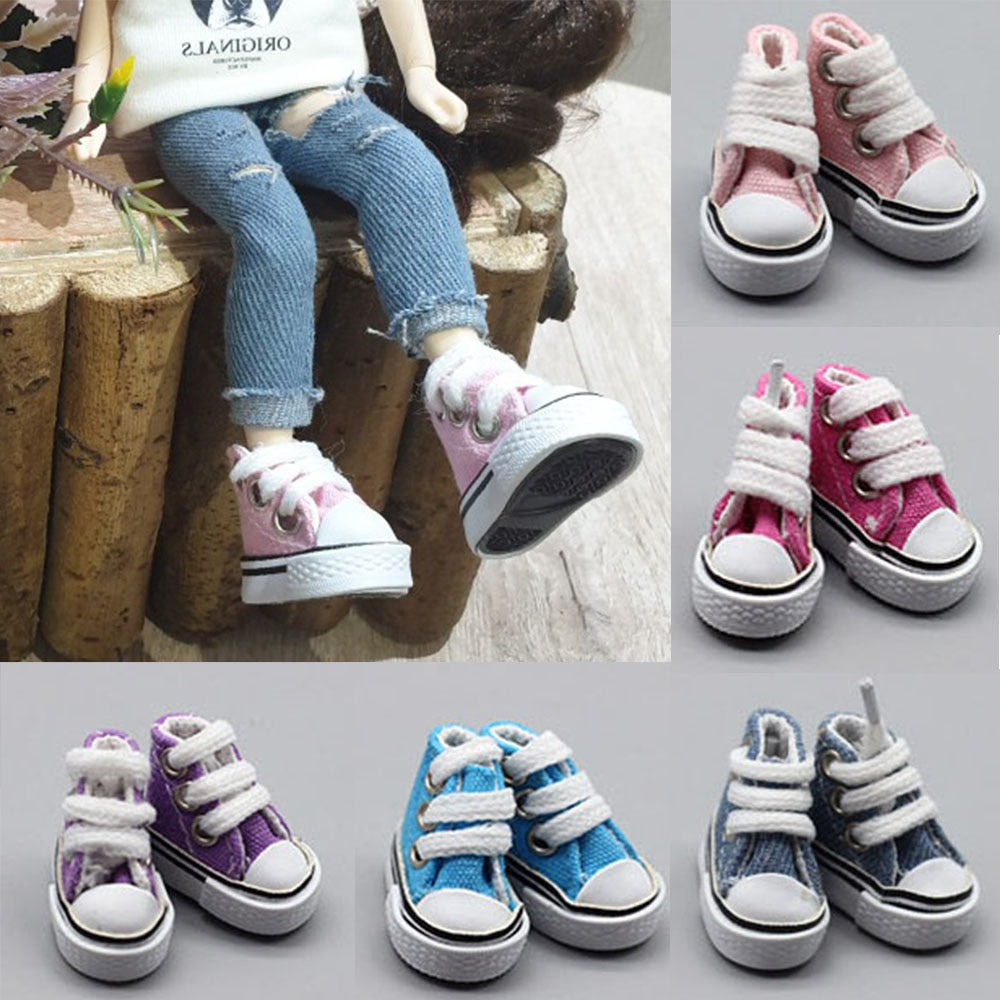 1 Pair 3.5cm Doll Shoes for Blyth Licca Jb Doll Mini Shoes for Russian Doll Sneakers Shoes for 1/12 BJD Doll Doll Accessories