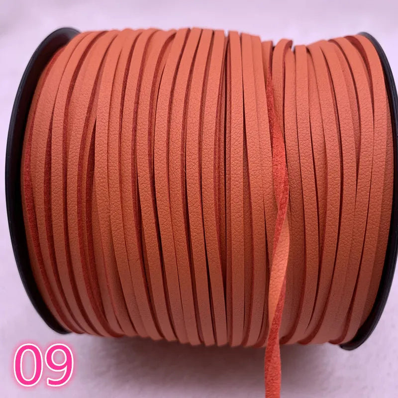 NEW 5yards/Lot 3mm Double Sided Suede Braided Cord Korean Velvet Leather Handmade Beading Bracelet Jewelry String