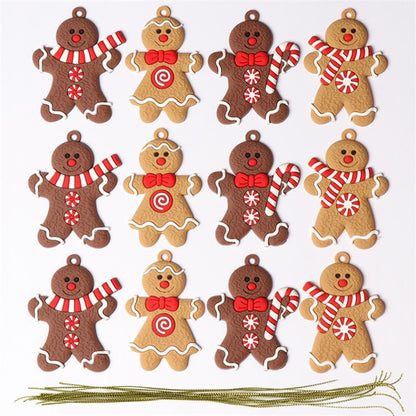 Gingerbread Man Ornaments for Christmas Tree Decorations Tall Gingerman Hanging Charms Christmas Tree Ornament Holiday Decor