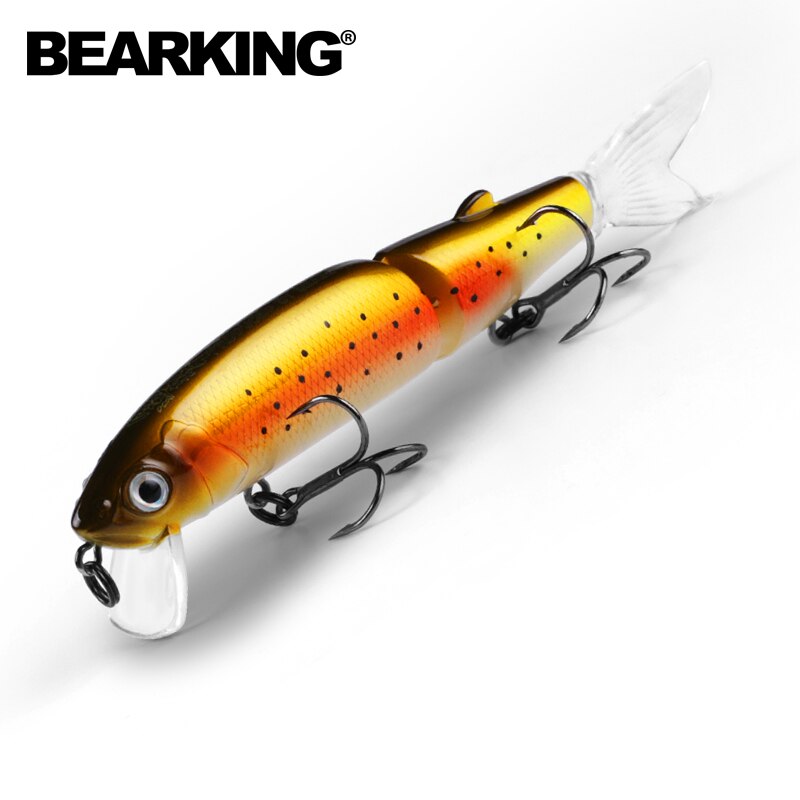 Bearking 11.3cm 13.7g  Hot Fishing Lure Minnow Quality Professional Bait Swim Bait Jointed Bait Equipped Black or White Hook