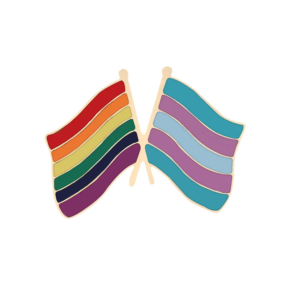 9 Style LGBT Design Rainbow Creative Heart Yeh Finger Pin Brooch Metal Pins Badge Denim Enamel Lapel Jewelry Women