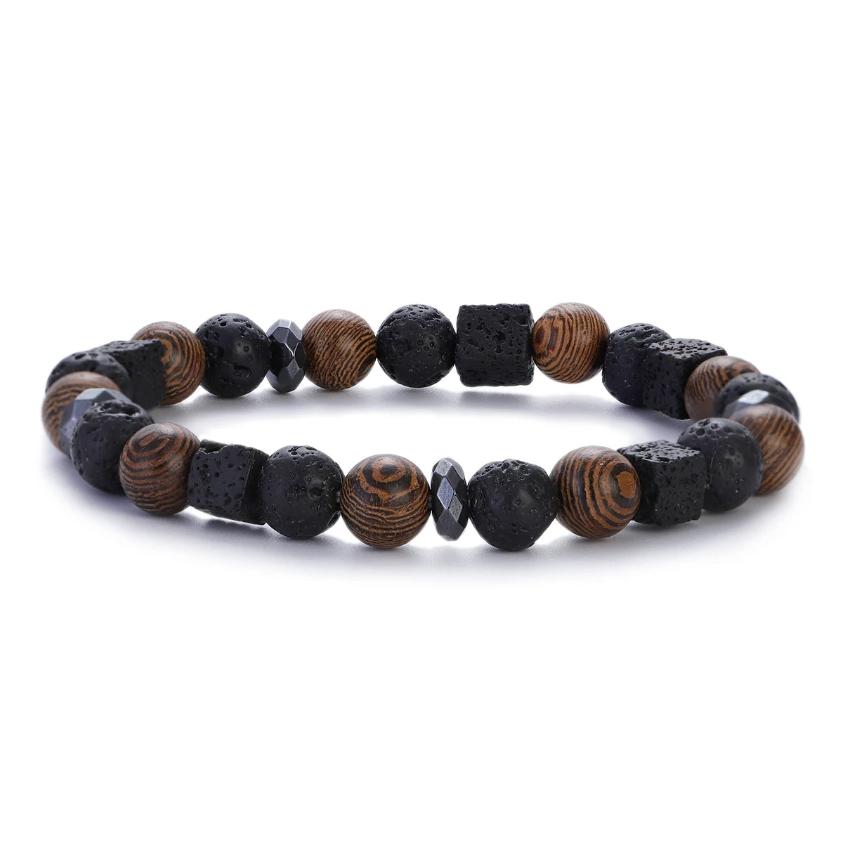 8mm New Natural Wood Beads Bracelets Men Black Ethinc Meditation White Bracelet Women Prayer Jewelry Yoga Bracelet Homme