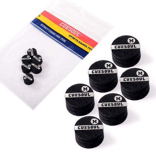 CUESOUL Snooker Cue Tip 10mm 6 Layer S/M/H Japan Pigskin Snooker Cue Tips, 6pcs/Set
