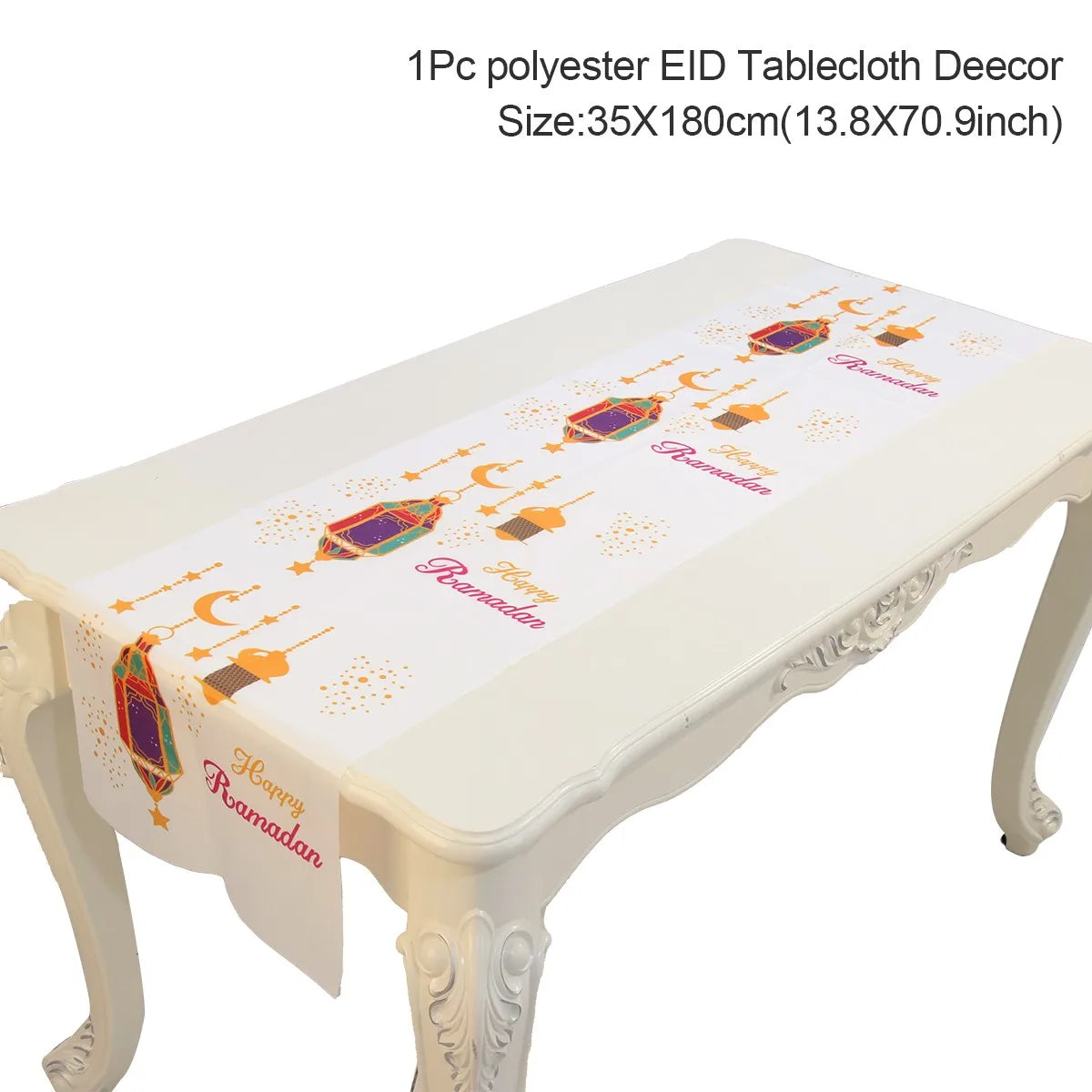 Ramadan Decor Table Runner EID Mubarak Decoration 2024 for Home Tablecloth Ramadan Kareem Islamic Muslim Party Eid Al Adha