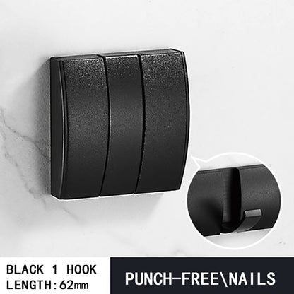 Black Golden Robe Hooks Folding Towel Hanger Nail Installation Wall Hooks C